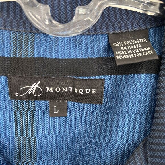 Montique Colorful Woven Shirt Men's L Button Up Long Sleeve - Picture 2 of 9